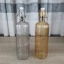 1 liter Glass water bottle ihw Round Step