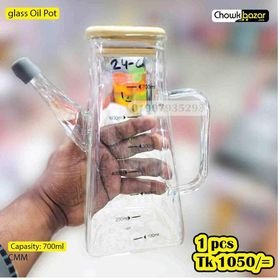 700ml glass oilpot wooden lid 24-6 RH