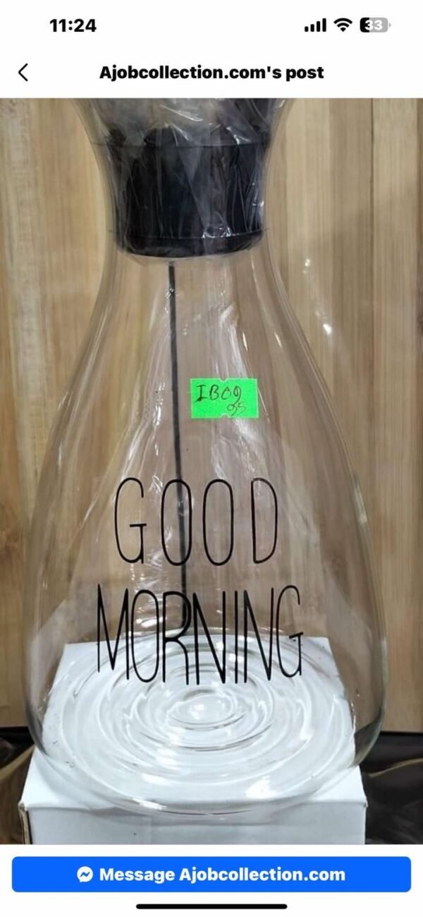 Goodmornig oval Glass bottle IB09HDV - Image 1