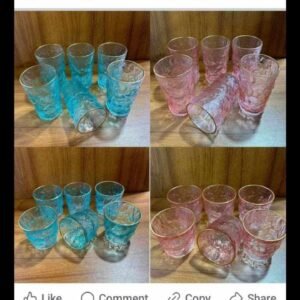 6pcs Goldrim color water glass short
