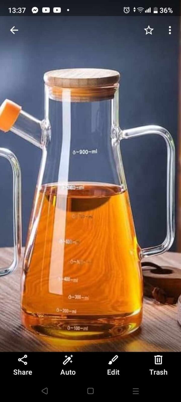 Wooden lid oil pot 900ml - Image 1