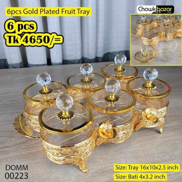 6pcs Gold Plated Fruit Tray 00223 - Image 1