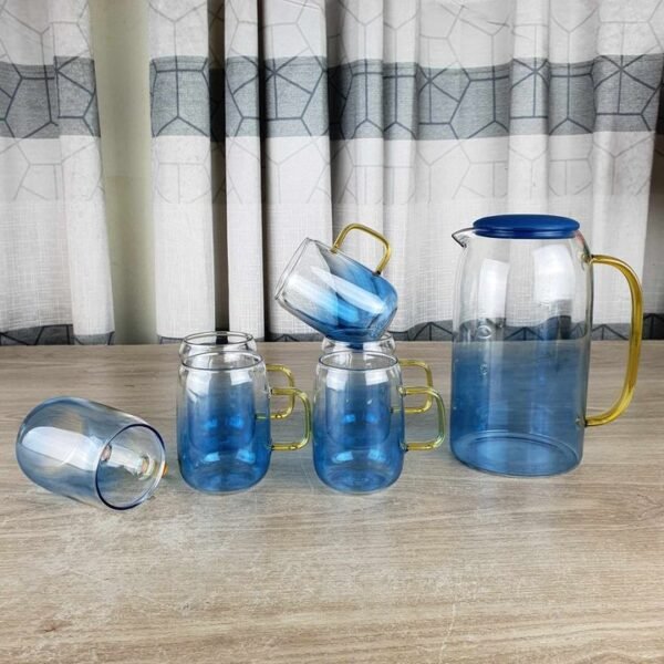7pcs borosilicate jug set blue - Image 1