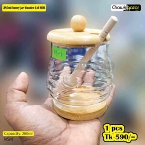 280ml honey jar wooden lid HDB