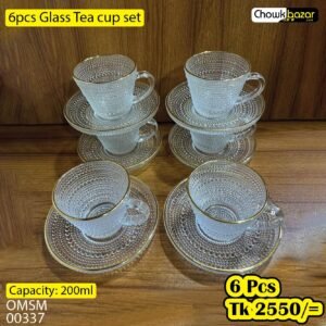 6 pcs glass tea cup set 00337