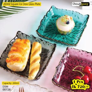 260ML Square Ice Dew Glass Plate 00728