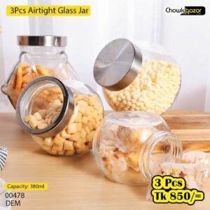 3pcs Airtight glass jar 00478