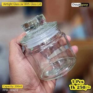 Airtight glass jar with glass lid 200ml