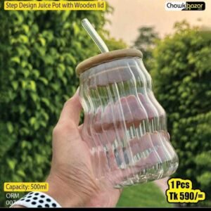 Glass juicepot wooden lid 00765