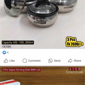 Milton Tharmos steel hotpot set- 3 pcs