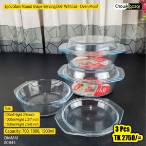 3pcs round servig dish with lid rh 00845