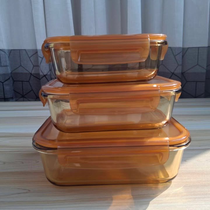 481871447_928051929180411_1477157066193896795_n 3pcs Oven Proof Golden Rectangular Airtight Bati Set 49-8 00843 - Image 1