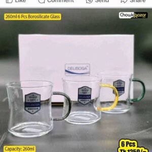 260ml 6Pcs Borosiliate Mug 00797