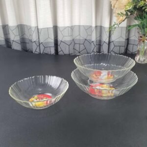 3pcs bowl set H & S Glass Ware 00911