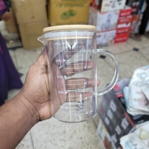 Borosilicate Glass Measuring Cup With Wodden LId