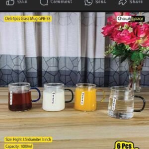 Deli 4pcs Glass Mug GPB58 00918