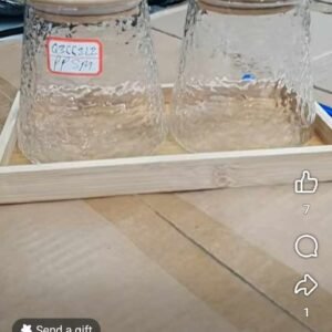 2 Pcs Glass Jar Set With Tray HR