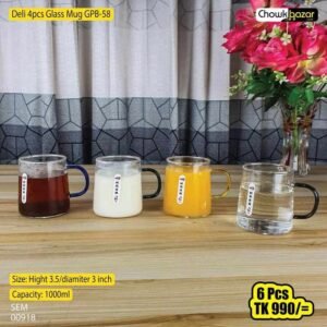 Deli 6pcs Glass Mug GPB58 00918