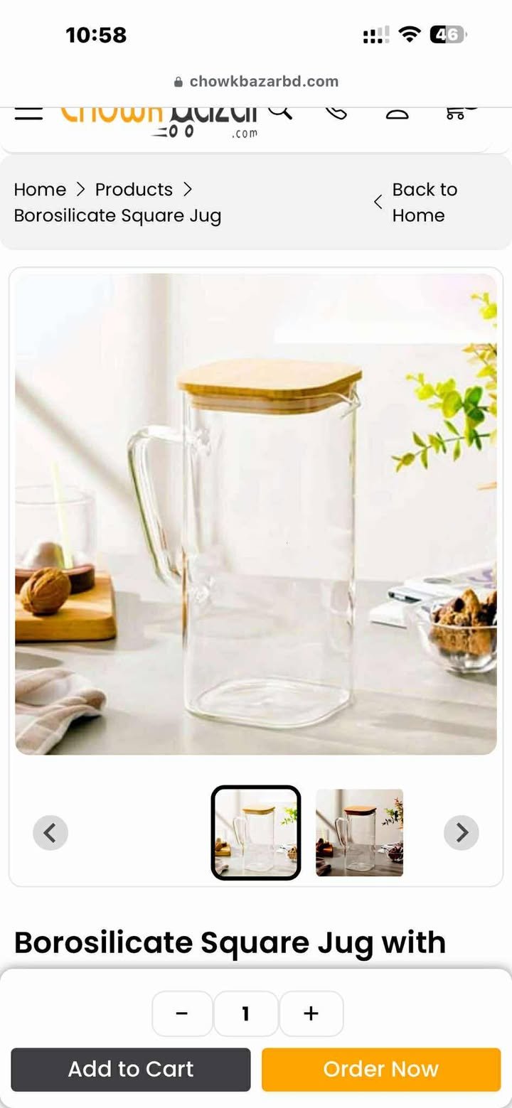 510048843_2455767671486615_4018478840474816946_n Borosilicate Square Jug with Woodwn lid - Image 1