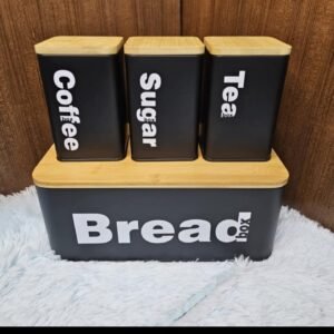 4Pcs Container set (tea, coffee, sugar, bread)