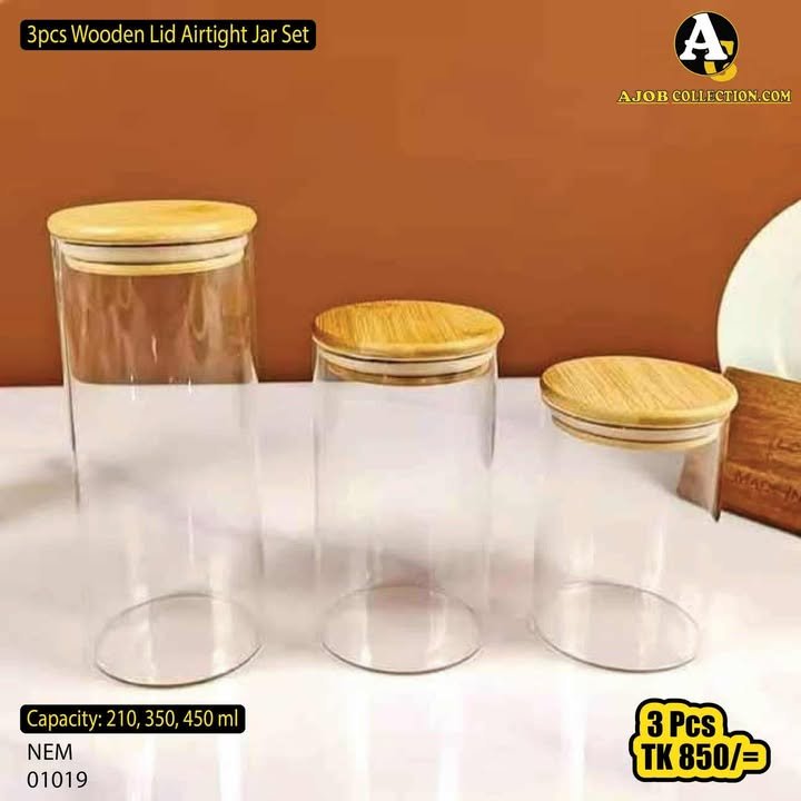 512986983_23943646678640385_8320337730199942928_n 3pcs Round Glass jar w/Lid SE 001019 - Image 1