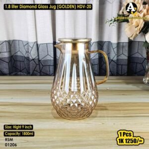 1.8 liter Diamond Glass Jug (GOLDEN) HDV-20 01206