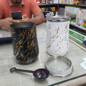 800ml Stainless Steel Airtight Jar Glass lid 01234