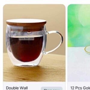 Double wall coffee mug round With Lid 00001