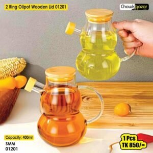 2 Ring Oilpot Wooden Lid 01201