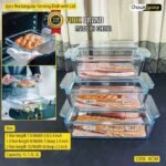 3pcs Rectangular Serving Dish with Lid 01377
