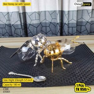 Bee Honey Jar with Spoon 01001